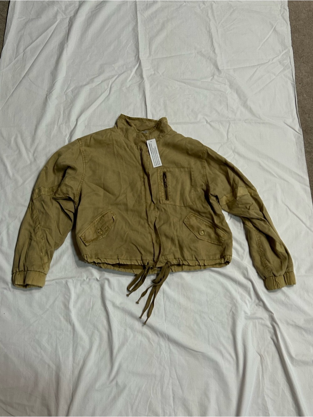 Young Fabulous & Broke Tan/Khaki Tencel Clara Utility Jacket NWST Size Small